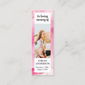 ピンク大理石記念祈りの言葉カスタムカードブックマーク コーリングカード (正面)