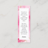 ピンク大理石記念祈りの言葉カスタムカードブックマーク コーリングカード (裏面)