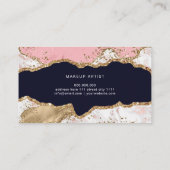 ピンク大理石金ゴールドアゲモダンート 名刺 (裏面)