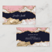 ピンク大理石金ゴールドアゲモダンート 名刺 (正面/裏面)