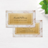 ピンク大理石金ゴールドインテリアデザイナー名刺 (デスク)