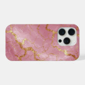 💖 ピンク大理石 ゴールドベイン ✨ ラグジュアリー フェミニン モダン iPhoneケース (裏面横)