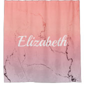 ピンク大理石 シャワーカーテン (正面)