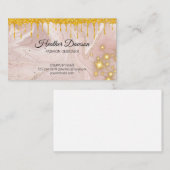 ピンク大理石 |金ゴールドグリッター | Golden Sparkle 名刺 (正面/裏面)