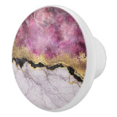 ピンク大理石(金ゴールド) かわいらし セラミックノブ (右)