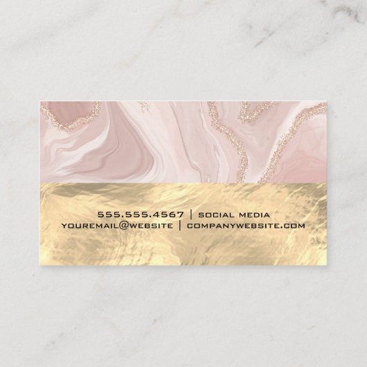 ピンク大理石 | 金箔 名刺 (裏面)