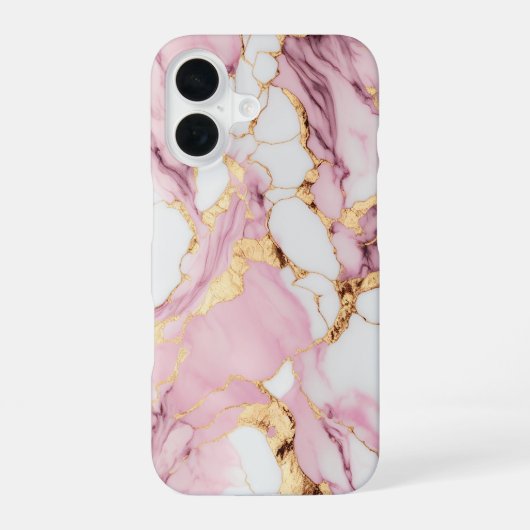ピンク大理石 iPhone 16ケース (裏面)