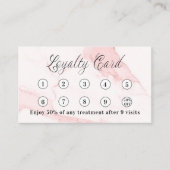 ピンク大理石qrコードロ企業のゴ ロイヤリティカード (正面)