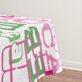 ピンク女の子および緑の一流のコラージュのすべてのプリント テーブルクロス (インサイチュ)