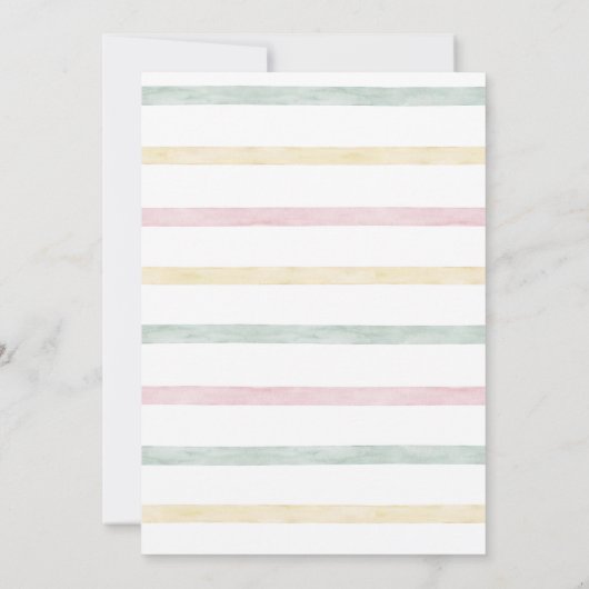 ピンク女の子のおもちゃ赤ちゃん素朴シャワー 招待状 (裏面)