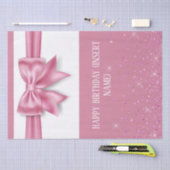 ピンク女の子らしい女の子誕生日グリッターグラム 薄葉紙 (クラフト)