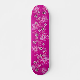 ピンク女の子らしの花 スケートボード