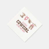 ピンク女性のカーボーイウェスタンベビーシャワー スタンダードカクテルナプキン (角)