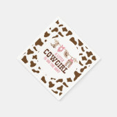ピンク女性のカーボーイウェスタンベビーシャワー スタンダードカクテルナプキン (角)