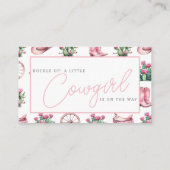 ピンク女性のカーボーイウエスタンサボスブックスベビー エンクロージャーカード (裏面)