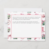 ピンク女性のカーボーイウエスタンサボスベビーシャワー サンキューカード (裏面)