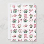 ピンク女性のカーボーイウエスタンサボスベビーシャワー 招待状 (裏面)