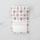 ピンク女性のカーボーイウエスタンサボテン赤ちゃんシャワー折り畳み サンキューカード (内部)