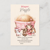 ピンク女性のカーボーイウエスタンディパーラッフル エンクロージャーカード (正面)