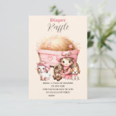 ピンク女性のカーボーイウエスタンディパーラッフル エンクロージャーカード (スタンド正面)