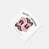 ピンク女性のカーボーイウエスタンブーツランチカウボーイ誕生日 スタンダードカクテルナプキン (角)