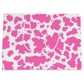 ピンク女性のカーボーイカウスキンロデオアニマルプリント ラージペーパーバッグ (正面)