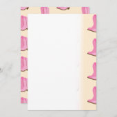 ピンク女性のカーボーイカウボーイブーツカントリーテキサス州ランチ セーブザデート (正面/裏面)