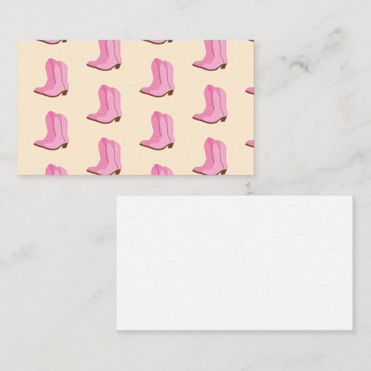 ピンク女性のカーボーイカウボーイブーツカントリーテキサス州ランチ 名刺 (正面/裏面)