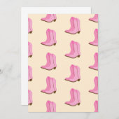 ピンク女性のカーボーイカウボーイブーツカントリーテキサス州ランチ 招待状 (正面/裏面)