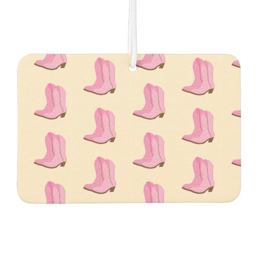 ピンク女性のカーボーイカウボーイブーツカントリーテキサス州牧場 カーエアーフレッシュナー (正面)