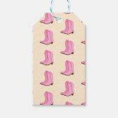 ピンク女性のカーボーイカウボーイブーツカントリーテキサス州牧場 ギフトタグ (正面)