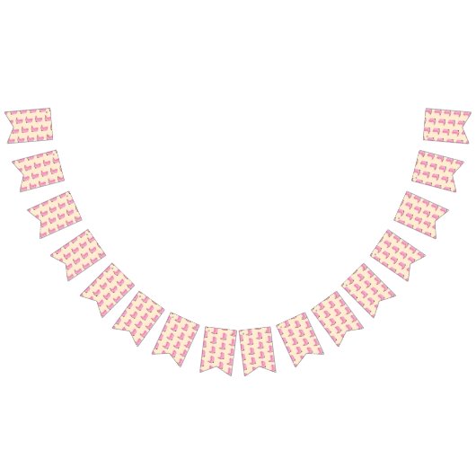 ピンク女性のカーボーイカウボーイブーツカントリーテキサス州牧場 バンティングフラッグ (全)