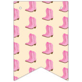 ピンク女性のカーボーイカウボーイブーツカントリーテキサス州牧場 バンティングフラッグ (第3の旗)