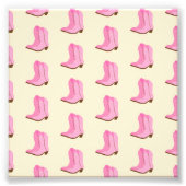 ピンク女性のカーボーイカウボーイブーツカントリーテキサス州牧場 フォトプリント            (正面)