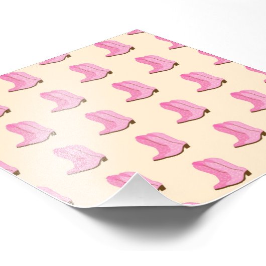 ピンク女性のカーボーイカウボーイブーツカントリーテキサス州牧場 フォトプリント            (角)