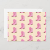 ピンク女性のカーボーイカウボーイブーツカントリーテキサス州牧場 ポストカード (正面/裏面)