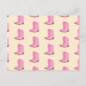 ピンク女性のカーボーイカウボーイブーツカントリーテキサス州牧場 ポストカード (正面)