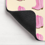 ピンク女性のカーボーイカウボーイブーツカントリーテキサス州牧場 マウスパッド (コーナー)