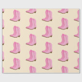 ピンク女性のカーボーイカウボーイブーツカントリーテキサス州牧場 ラッピングペーパー (フラット)
