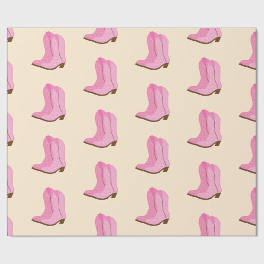 ピンク女性のカーボーイカウボーイブーツカントリーテキサス州牧場 ラッピングペーパー (フラット)