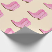 ピンク女性のカーボーイカウボーイブーツカントリーテキサス州牧場 ラッピングペーパー (角)