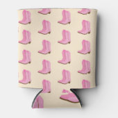 ピンク女性のカーボーイカウボーイブーツカントリーテキサス州牧場 缶クーラー (正面)