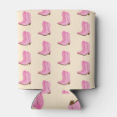 ピンク女性のカーボーイカウボーイブーツカントリーテキサス州牧場 缶クーラー (裏面)