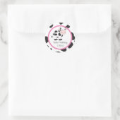 ピンク女性のカーボーイカスタムステッカー ラウンドシール (バッグ)