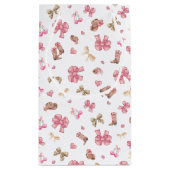 ピンク女性のカーボーイコケットハッピーバースデービューティフル スモールペーパーバッグ (裏面)