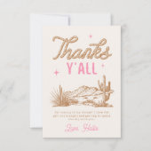 ピンク女性のカーボーイサンキューカード サンキューカード (正面)