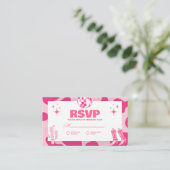 ピンク女性のカーボーイディスコにご参加のRSVP エンクロージャーカード (スタンド正面)