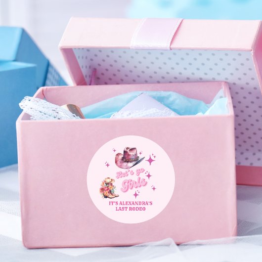ピンク女性のカーボーイナッシュビルレッツゴーガールズバチェロレッテ ラウンドシール