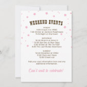 ピンク女性のカーボーイナッシュビルレッツゴーガールズバチェロレッテ 招待状 (裏面)