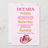 ピンク女性のカーボーイナッシュビルレッツゴーガールズバチェロレッテ 招待状 (裏面)